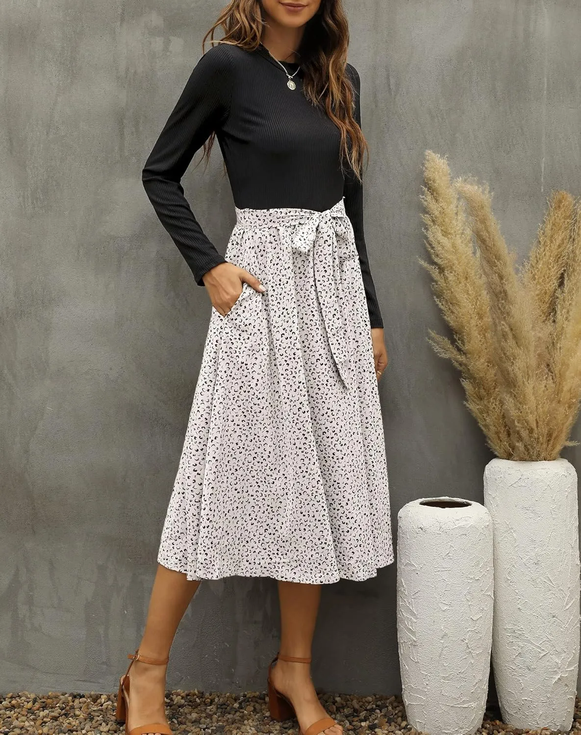 Zattcas Women 2025 Summer Dress Short Sleeve Ribbed Teacher Church Modest Business Casual Work Outfits Midi Dress